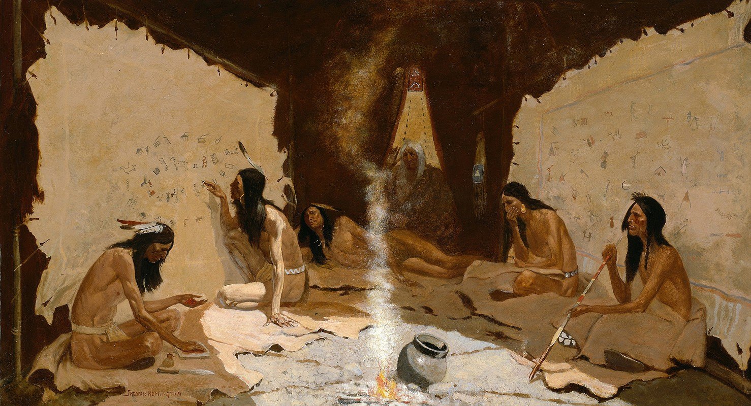 Фредерик Ремингтон. Историки племени. 1890