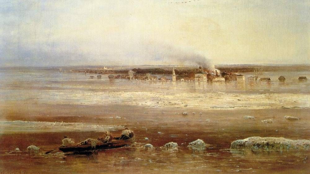 А. Саврасов. Разлив Волги под Ярославлем. 1871