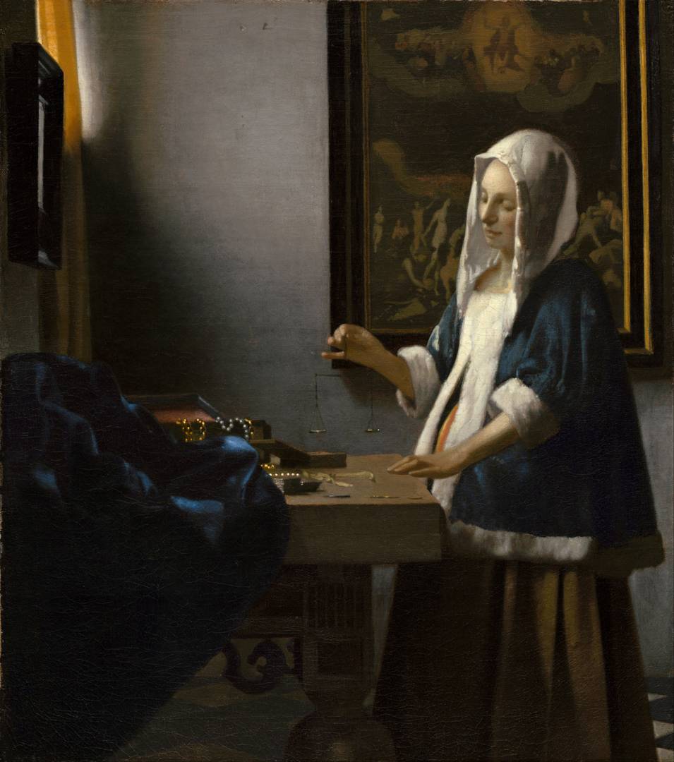 Ян Вермеер. Женщина, держащая весы. 1663-1664