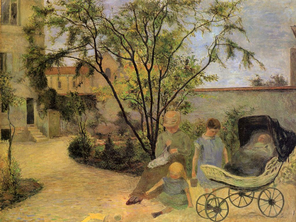 Поль Гоген. Семья живописца в саду. 1881