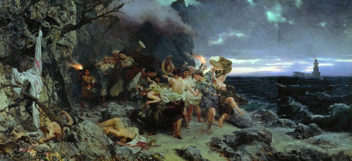 Генрих Семирадский. Оргия времён Тиберия на острове Капри. 1881