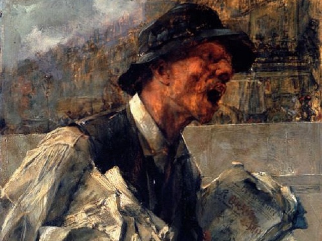 Джованни Больдини. Громогласный парижский продавец газет (фрагмент). 1878