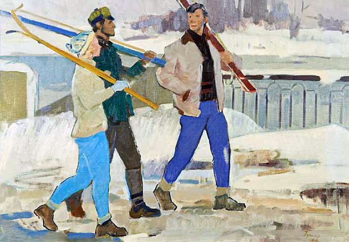 Н. Д. Горшков. Лыжники. 1960