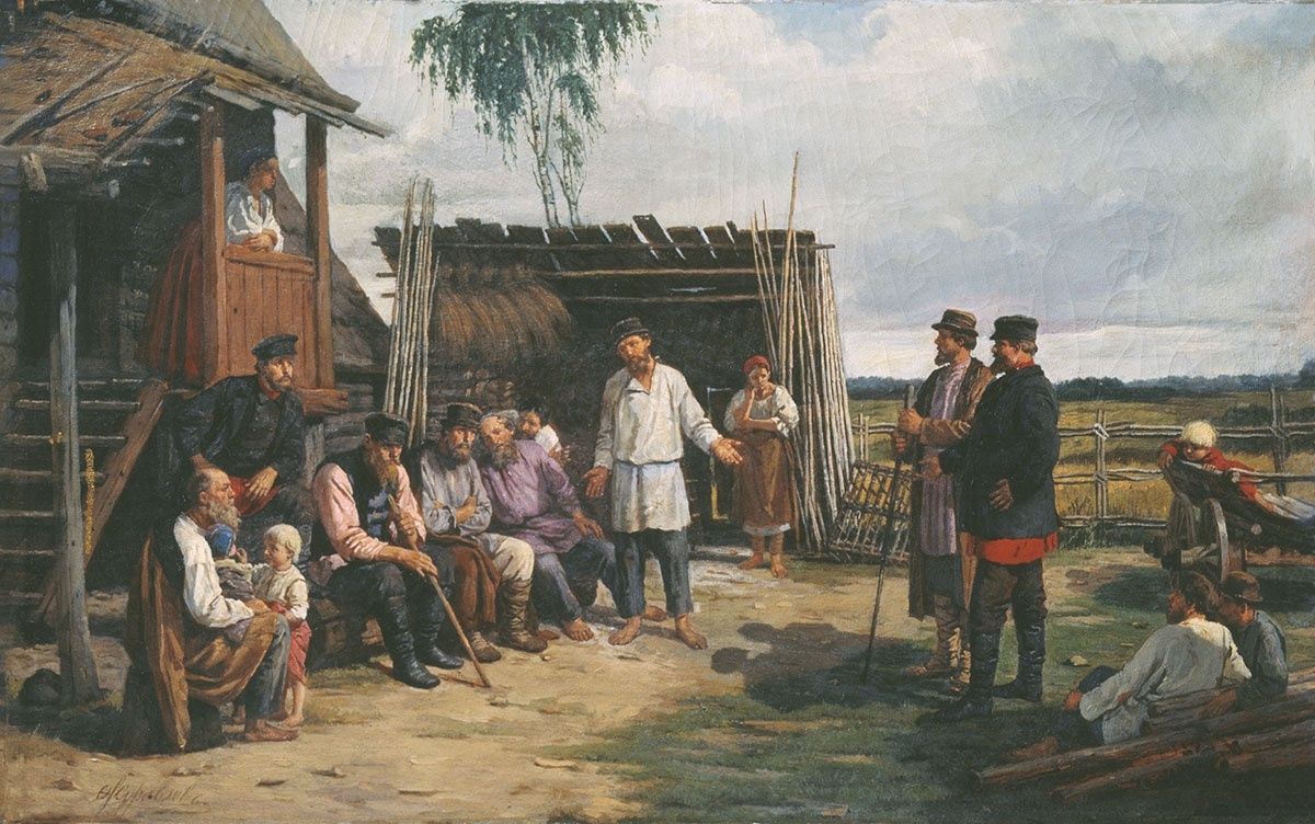 Фирс Журавлев. Крестьянская сходка. 1870-е