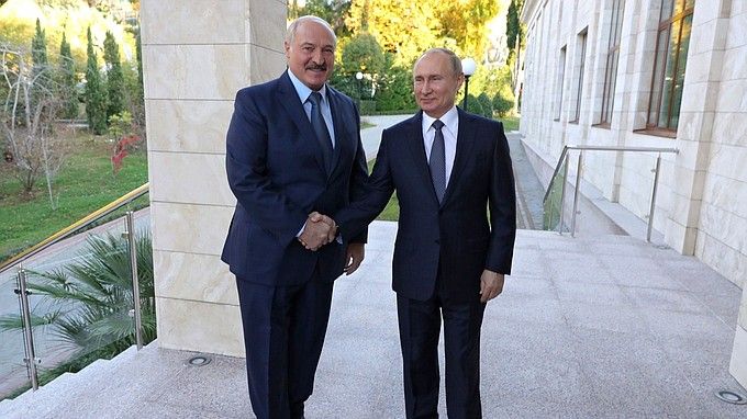 Путин и Лукашенко на переговорах