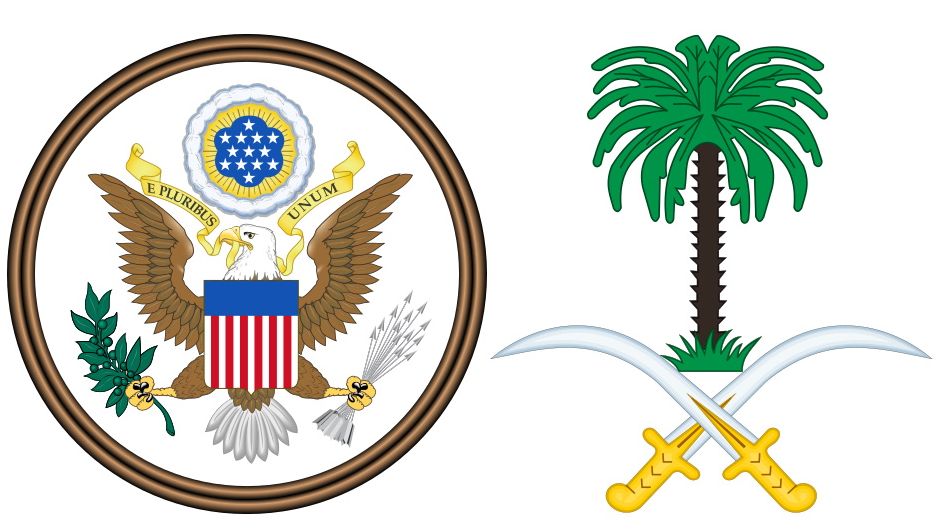 Гербы США и Саудовской Аравии
