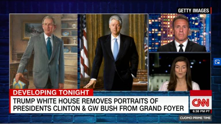 Пропавшие портреты Буша и Клинтона