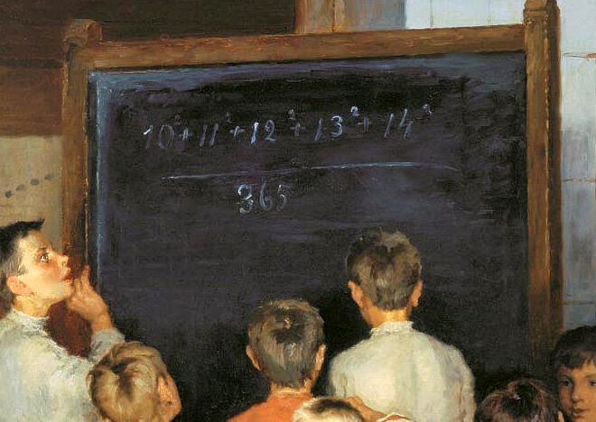 Николай Богданов-Бельский. Устный счёт. Фрагмент