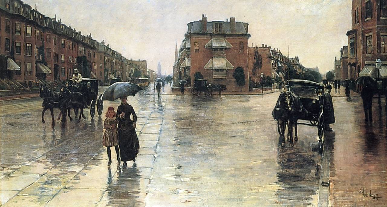 Гассам Чайльд. Дождливый день в Бостоне. 1885