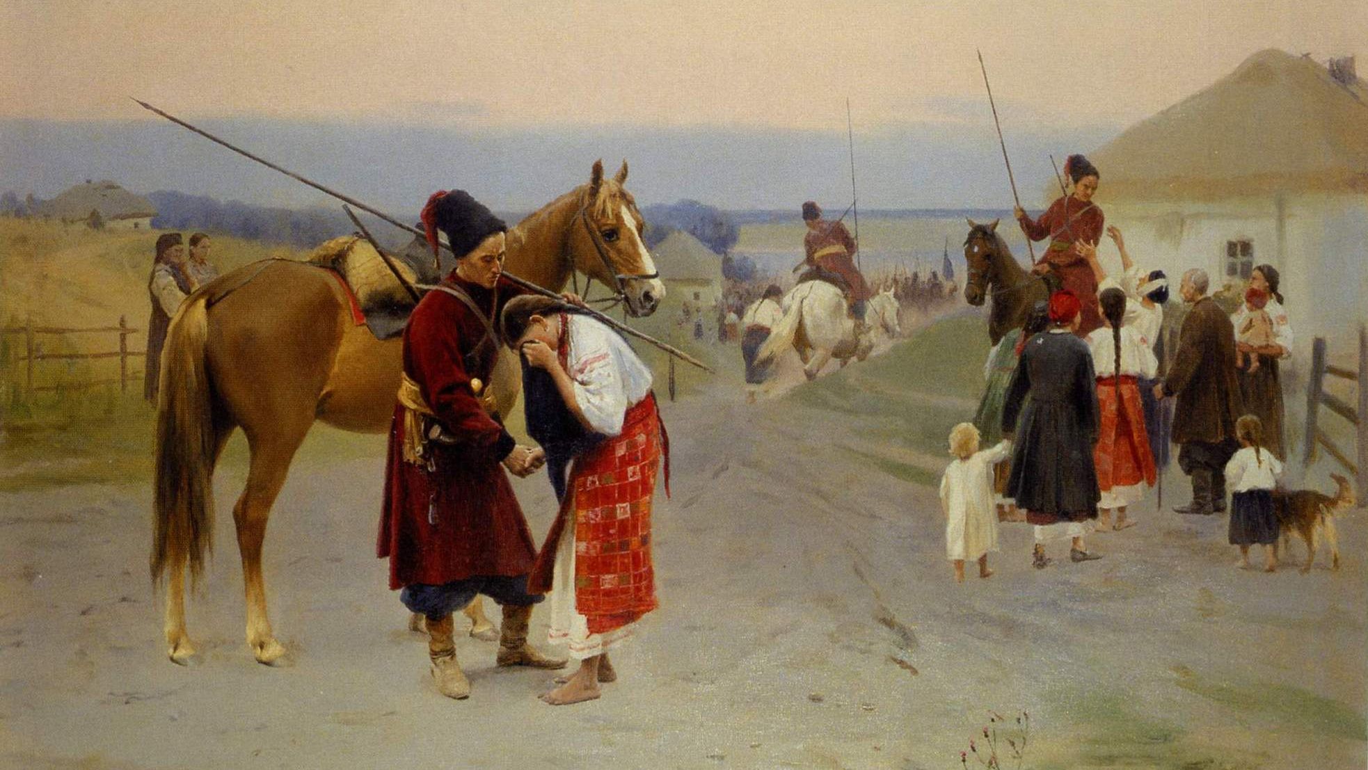 Николай Пимоненко. В поход (Проводы казаков). 1902