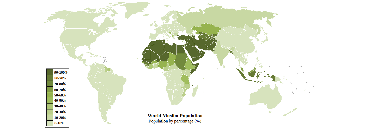 Карта расседения мусульман © halalfriendly.ru