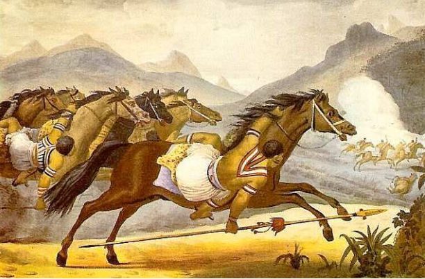 Атака кавалерии Гуайкуру 1822 г. н.э, Бразилия