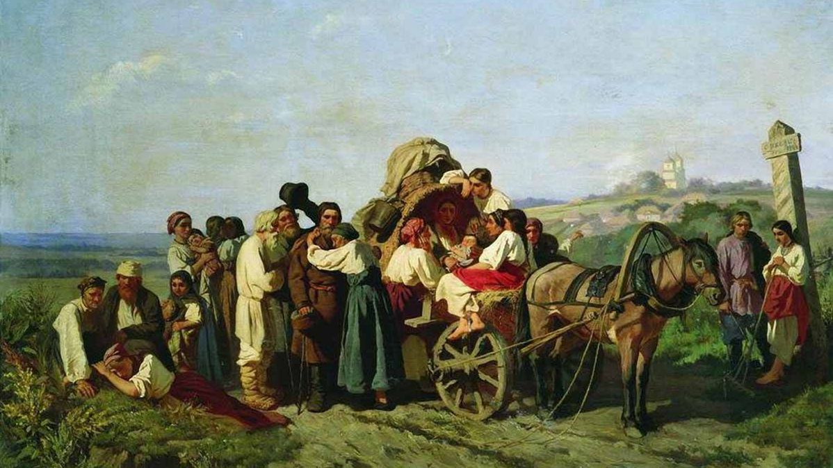 Константин Трутовский. Переселенцы из Курской губернии. 1864