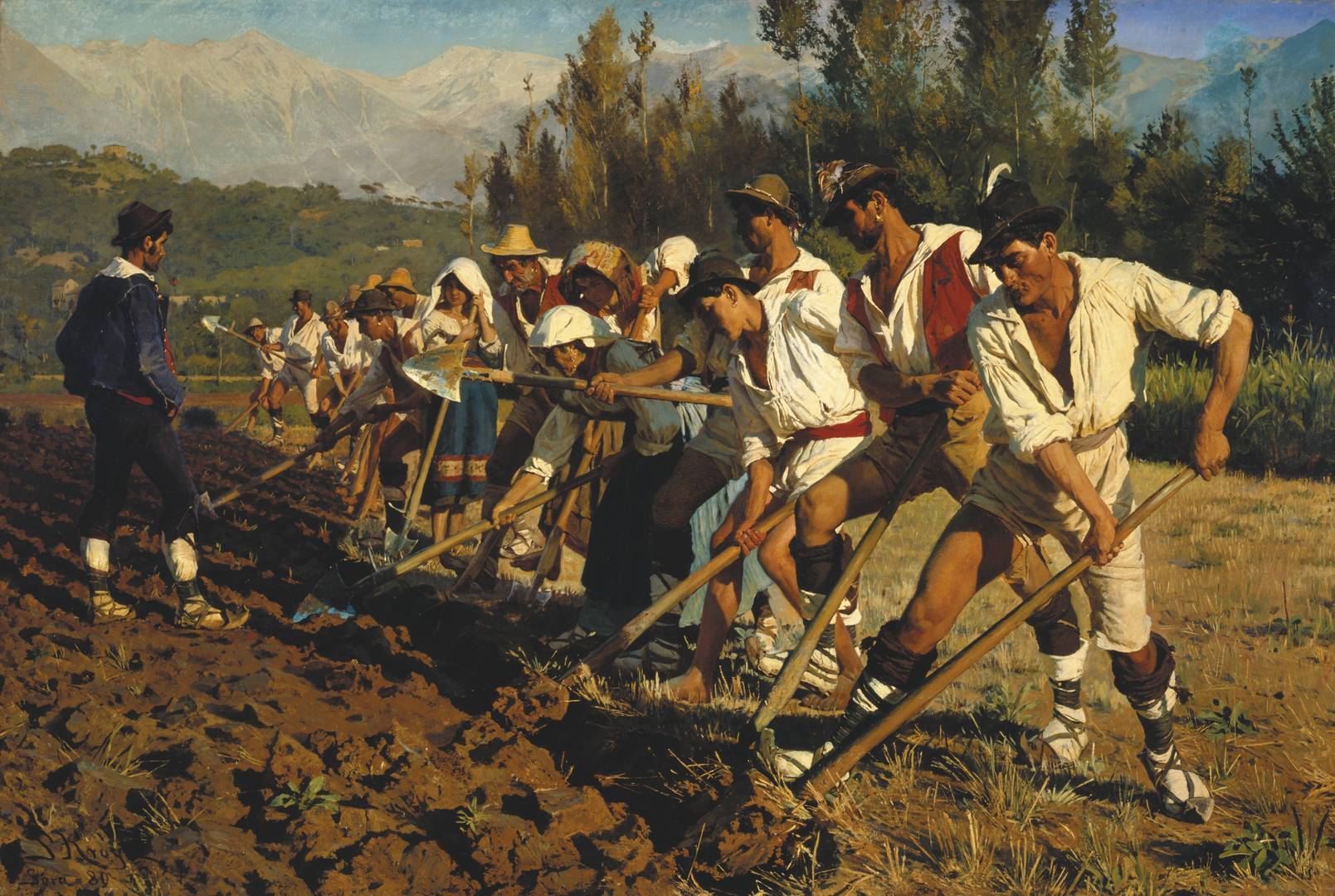 Педер Северин Кройер. Итальянские полевые работники. Абруццо. 1880