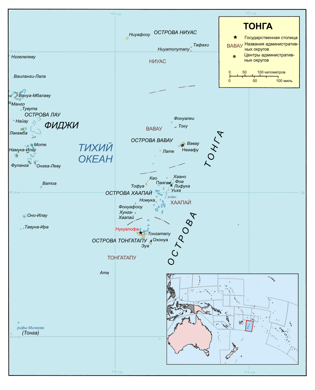 Карта Королевства Тонга