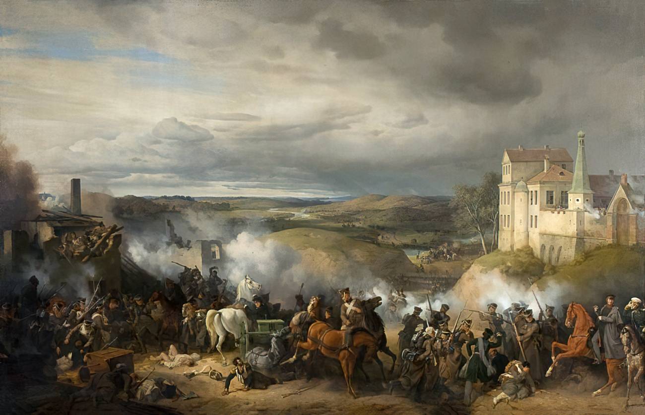 Петер фон Гесс. Сражение под Мало-Ярославцем 12 октября 1812 года. 1851
