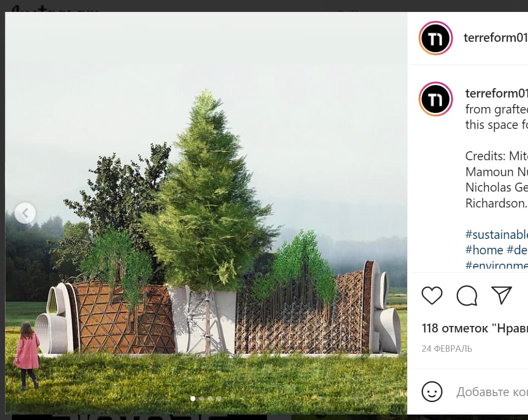 Скриншот страницы пользователя terreform01, instagram.com