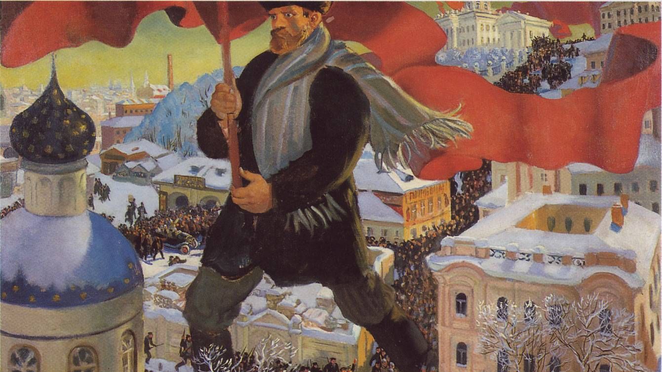 Борис Кустодиев. Большевик (фрагмент). 1920
