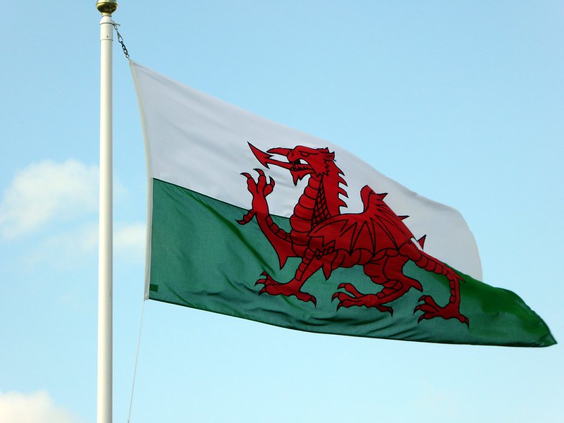 Флаг Уэльса. Великобритания