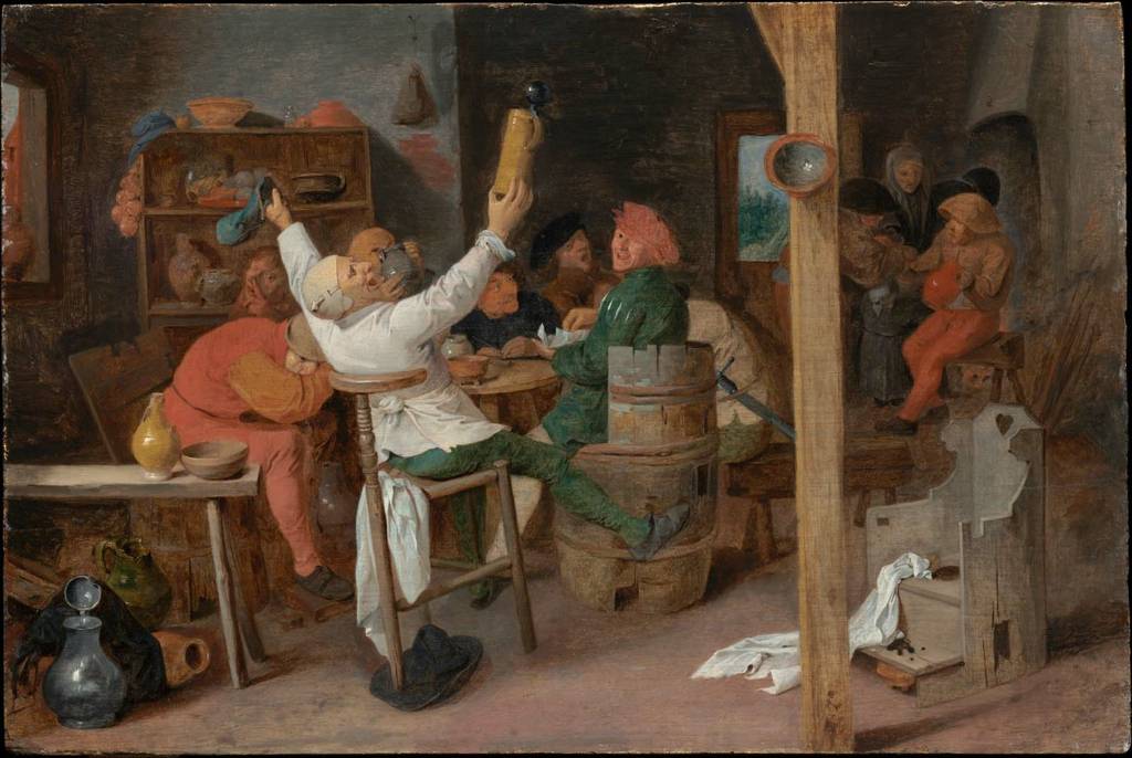 Адриан Браувер. Крестьянская пирушка в таверне. 1630-е