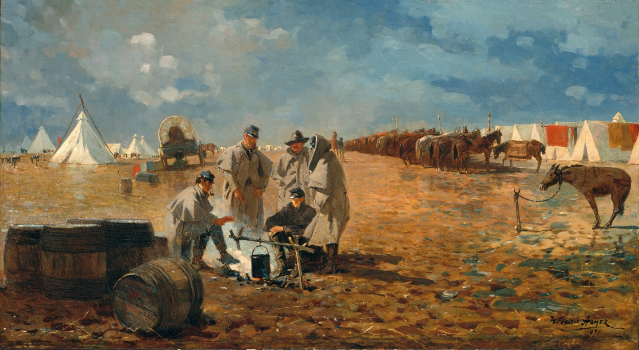 Уинслоу Хомер. Дождливый день в лагере. 1871