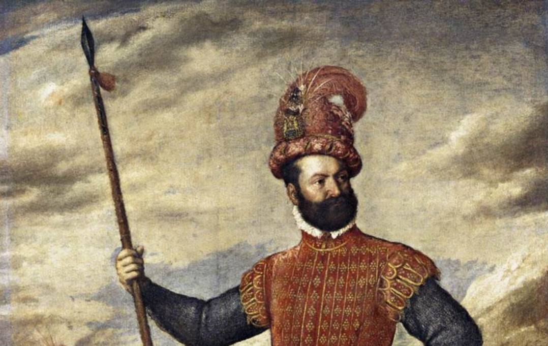 Тициан Вечеллио. Портрет мужчины в костюме воина (Аллегория контроля) (фрагмент). 1552