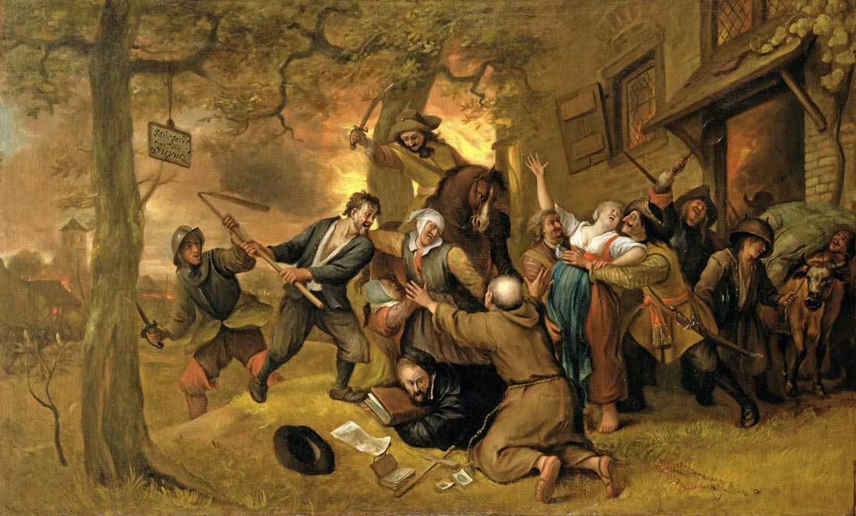 Ян Стен. Нападение мародеров на крестьян. 1668