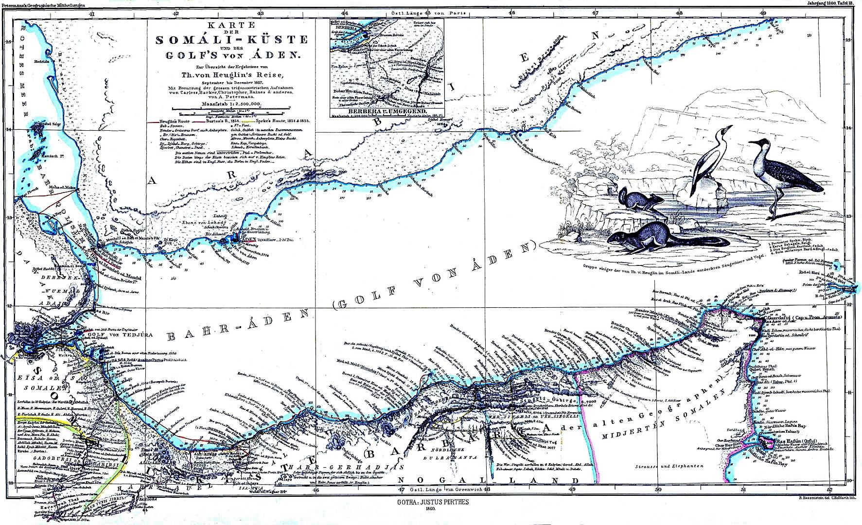 Аденский залив. Карта 1860