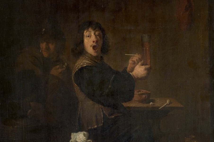 Давид Тенирс Младший. Веселящийся солдат (фрагмент). 1640