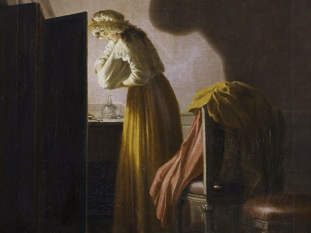 Пер Хиллестрём. Женщина, ловящая блох при свечах (фрагмент)