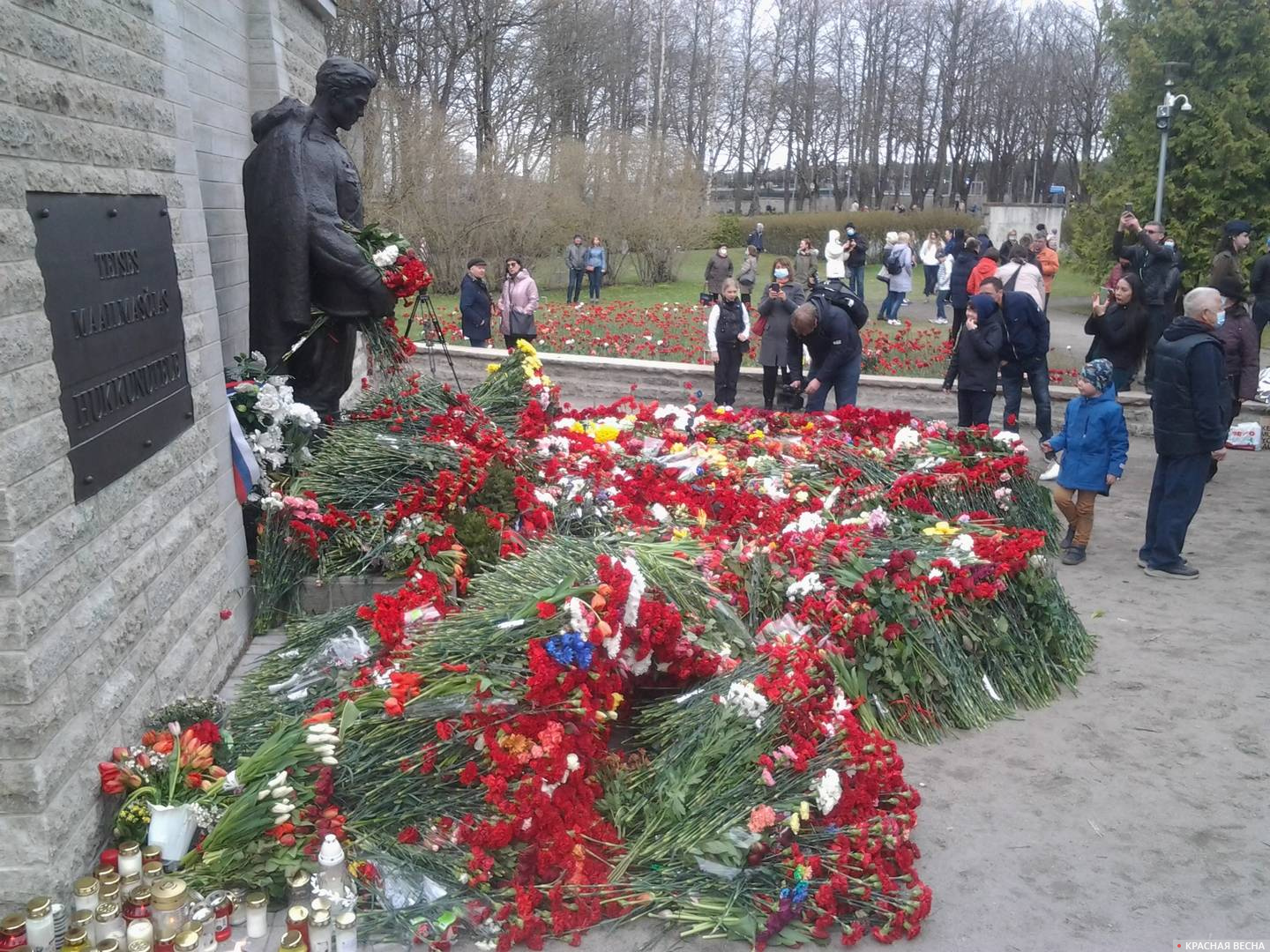Памятник Воину-освободителю в Таллине вечером 9 мая 2021 года  © ИА Красная Весна