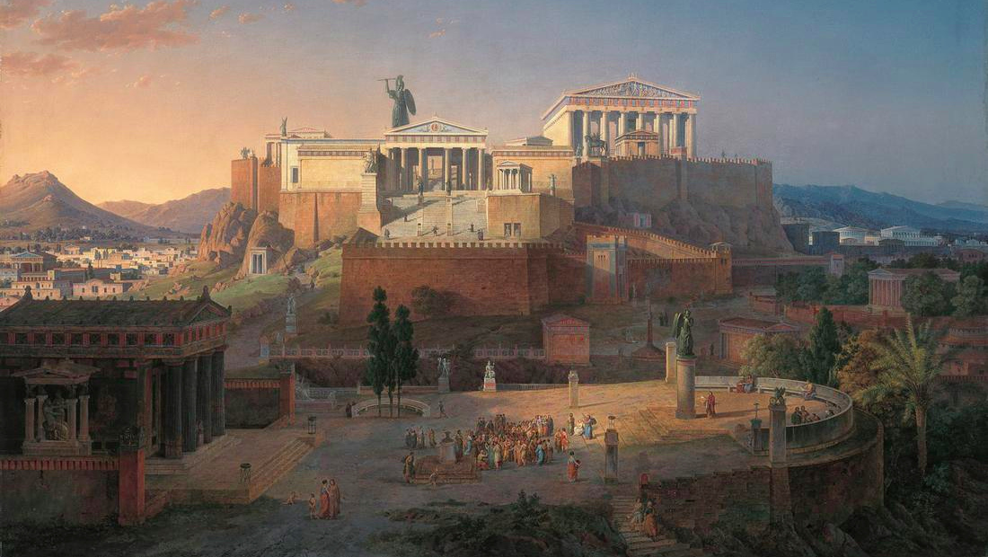 Афинский акрополь. Реконструкция Лео фон Кленце. 1846