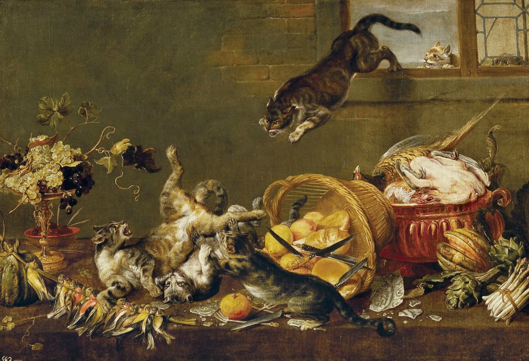 Корнелис де Вос. Битва кошек в кладовой. XVII век