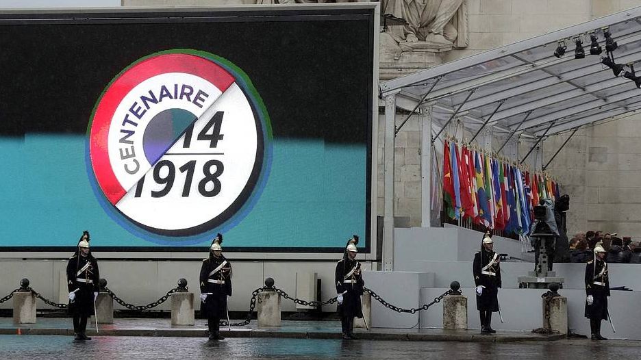 Церемония празднования 100-летия окончания Первой мировой войны. Париж