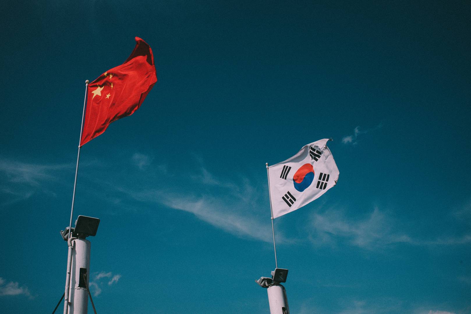 Китай, Южная Корея, флаг