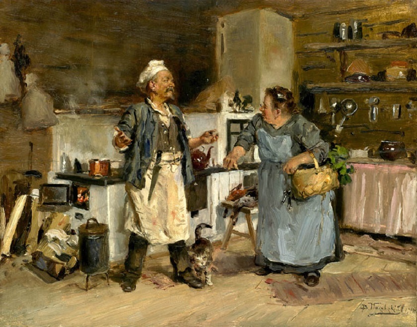 Владимир Маковский. Опять они ссорятся (повар и кухарка). 1912