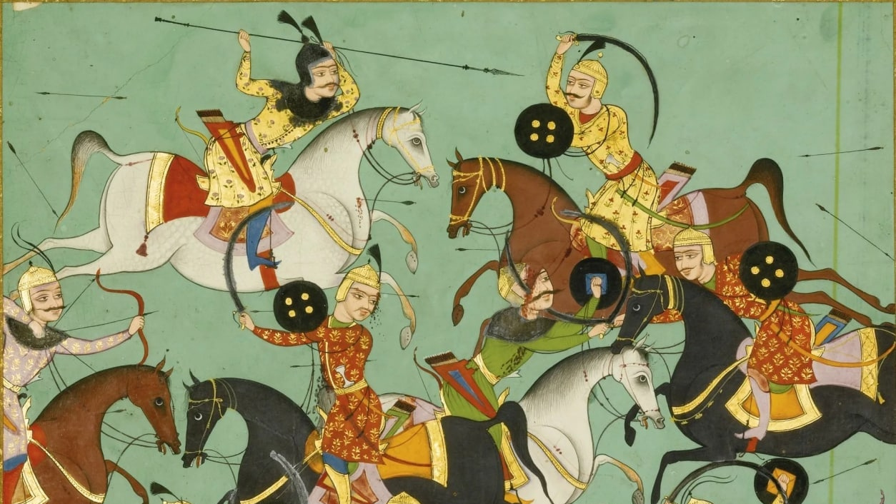 Неизвестный художник. Битва в ближнем бою, Декан, Хайдарабад. XVIII в.