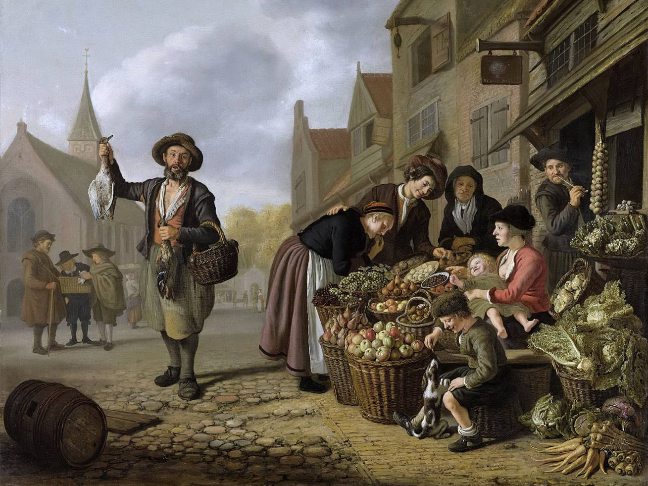 Ян Викторс. Овощная лавка «Покупатель» (фрагмент). 1654