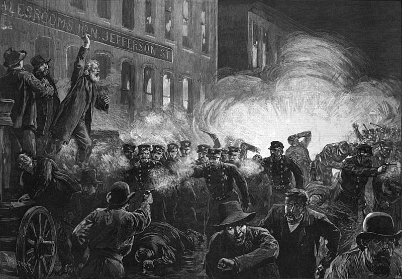 Столкновение на Хеймаркет-сквер. Гравюра 1886.
