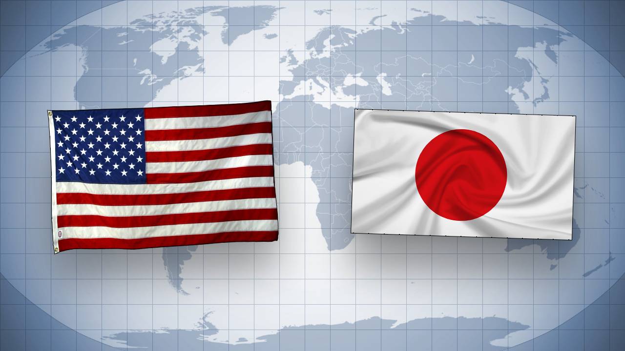 Флаги Японии и США