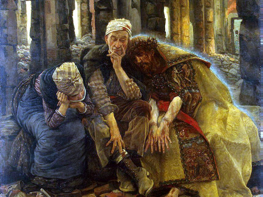 Джеймс Тиссо. Внутренний голос. Христос утешает страждущих (фрагмент). 1885