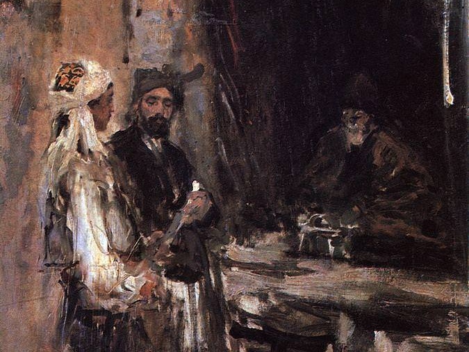 Константин Коровин Покупка кинжала (фрагмент). 1889