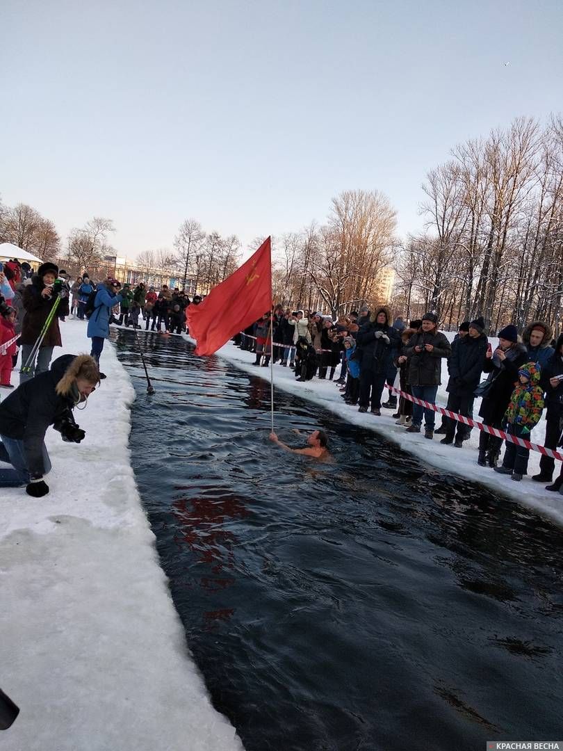 Фестиваль зимнего плавания в Московском парке Победы