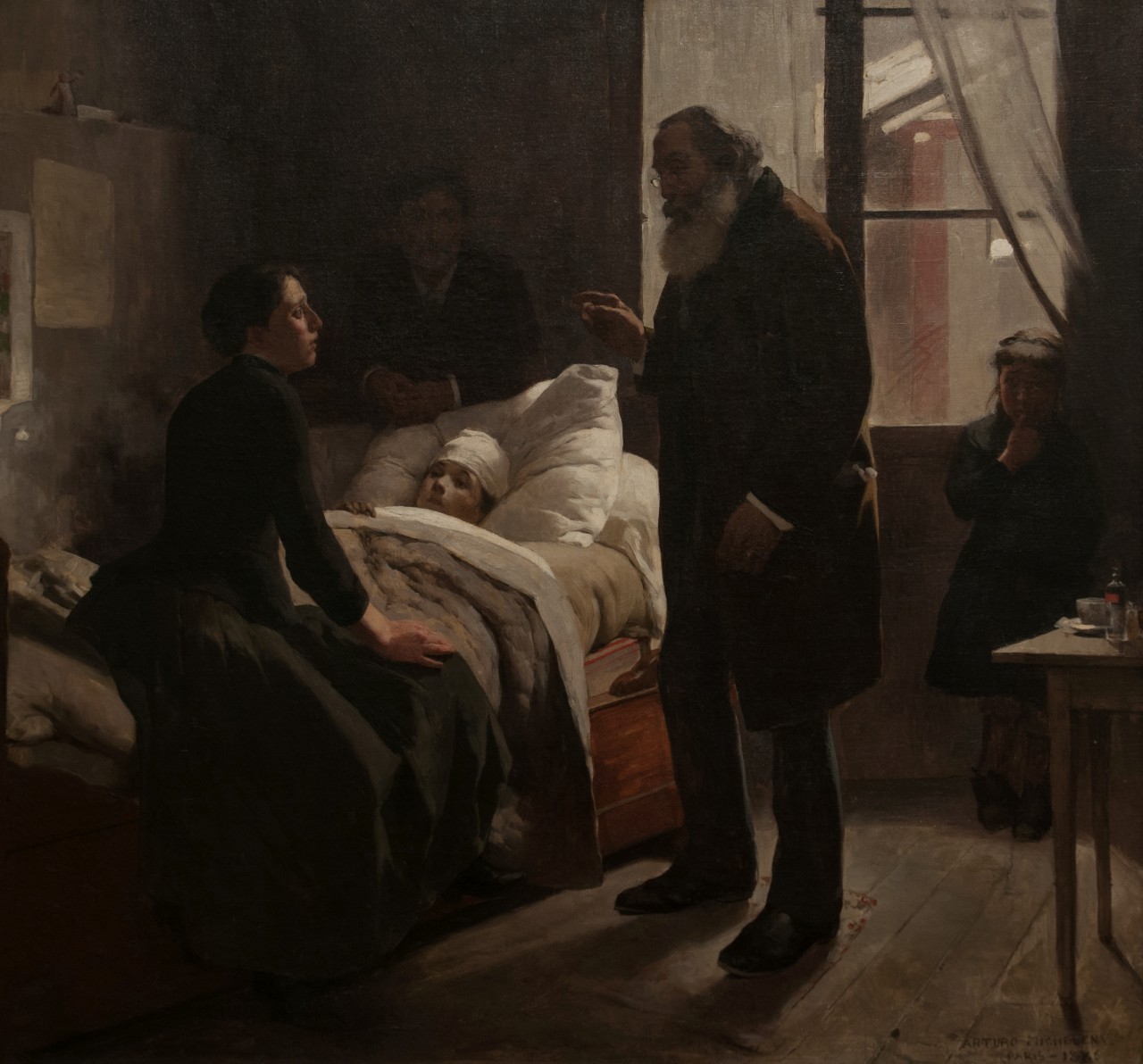 Артуро Мичелена. Больной ребенок. 1887