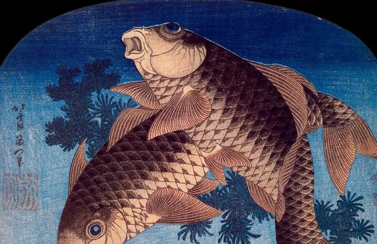 Кацусика Хокусай. Рыбы (фрагмент). 1795