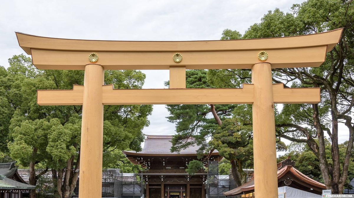 Ворота тории, Храм Мэйдзи, Токио, Япония
