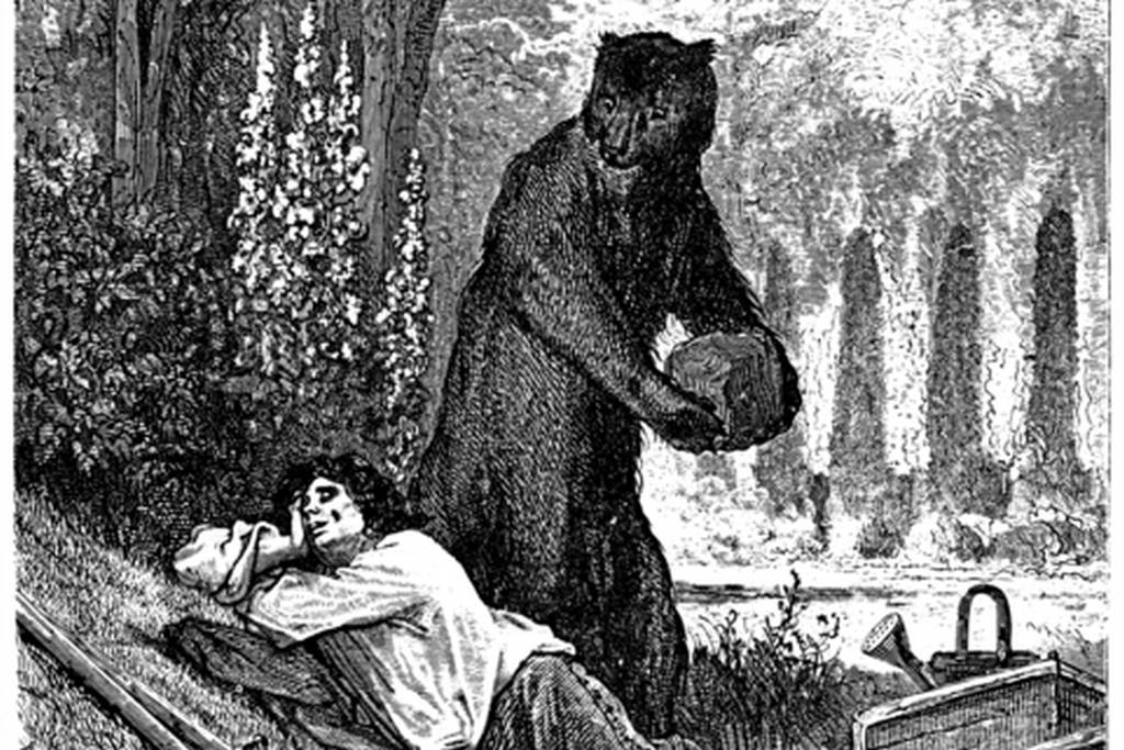 Иллюстрация Гюстава Доре к басне «Медведь и садовник» (фрагмент)