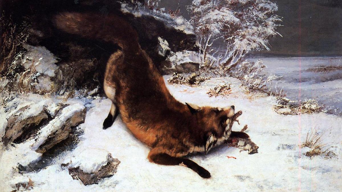 Гюстав Курбе. Лиса на снегу. 1860