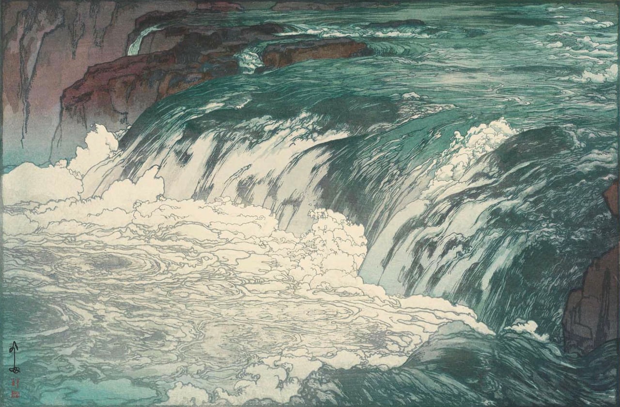 Хироси Йосида. Стремнина. 1928