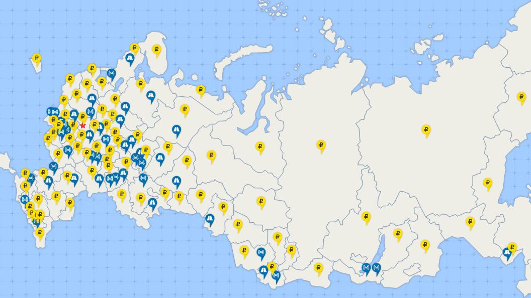 Онлайн-карта дорог. Скриншот dorogi.platon.ru